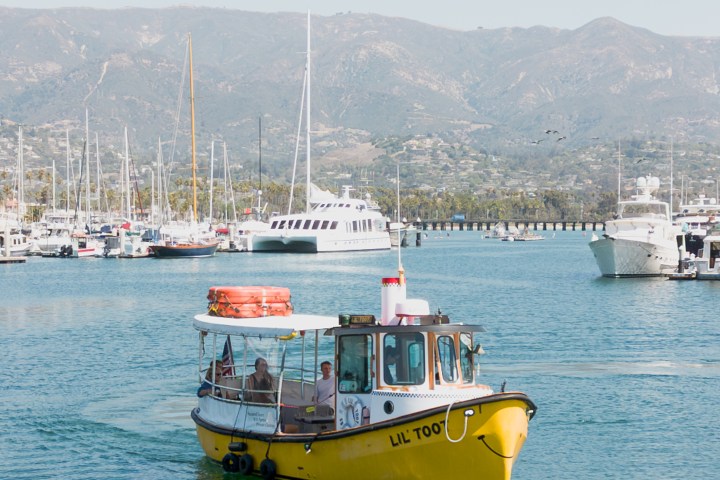 a small boat in a large body of water