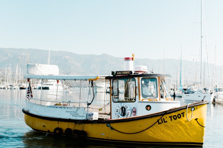 a small boat in a body of water
